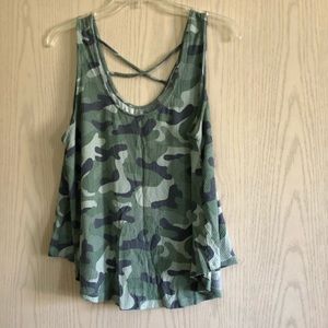 Cropped Camo Tank Top